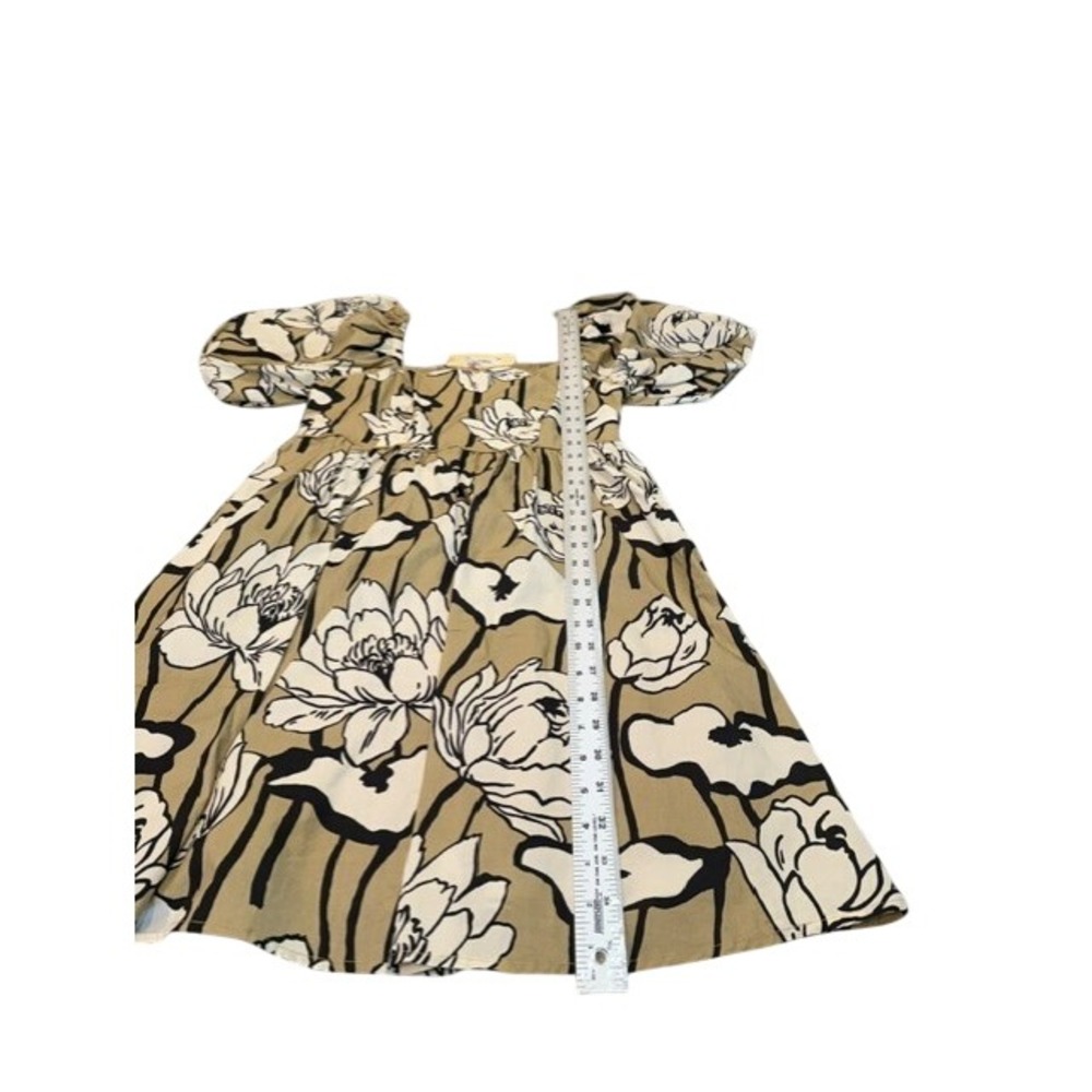Entro Fall Transition Floral Cotton Midi Dress Puff Sleeve Smocked Back M NEW - Picture 7 of 8
